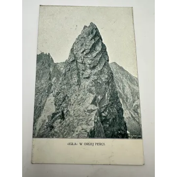 Pocztówka Tatry IGŁA ( Zadni Mnich ) w Orlej Perci ksiądz Walenty Gadowski