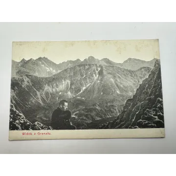 Pocztówka przedwojenna Tatry widok z Granatu - ksiądz Walenty Gadowski