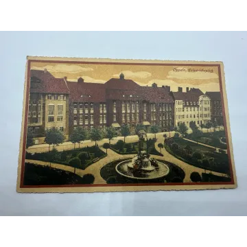 Pocztówka OPOLE OPPELN Friedrichsplatz PLAC WOLNOŚCI FELDPOST GULZOW