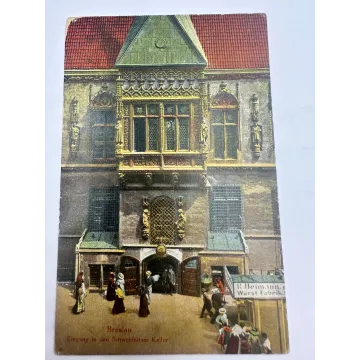 Pocztówka Breslau Wrocław Eingang in den Schweidnitzer Keller