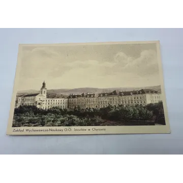 Pocztówka Kresy Chyrów Konwikt i Gimnazjum Jezuitów widok wyd.Marjan Bosy