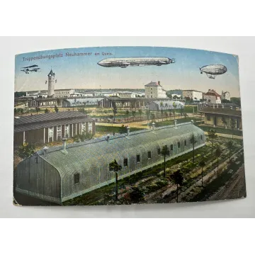 Pocztówka Świętoszów - Neuhammer - Koszary - Zeppelin FELDPOST 1916