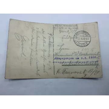 Pocztówka Świętoszów - Neuhammer - Koszary - Zeppelin FELDPOST 1916