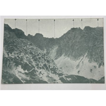 Pocztówka Wysokie Tatry widok, Rysy ksiądz Walenty Gadowski