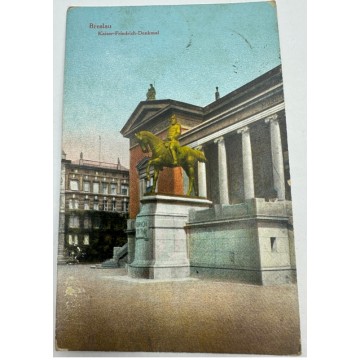 Pocztówka Breslau Wrocław muzeum Kaiser Friedrich Denkmal Feldpost 1916 r -SPRZEDANA
