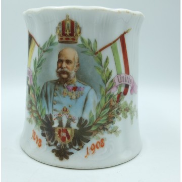 Patriotyczny kubek Franciszek Józef I 1848-1908 Viribus Unitis