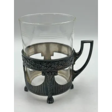 Podstakannik WMF koszyczek szklanka Secesja
