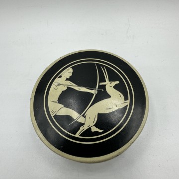 Stare art deco pudełko Strzełec antylopa Underwood machine