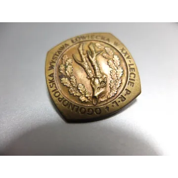 BADGE Pin Hunting Exhibition on the 25th anniversary of the Polish People's Republic, Warsaw, 1969 - SOLD