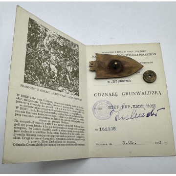 ODZNAKA GRUNWALD + LEGITYMACJA 1973 ODZNAKA GRUNWALDZKA CARITAS
