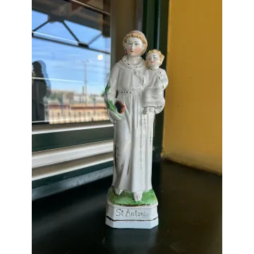 Porcelanowa przedwojenna święta figura figurka Święty Antoni