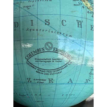 Piękny stary vintage zabytkowy globus polityczny ziemia Columbus Erdglobus 1962 rok !!!