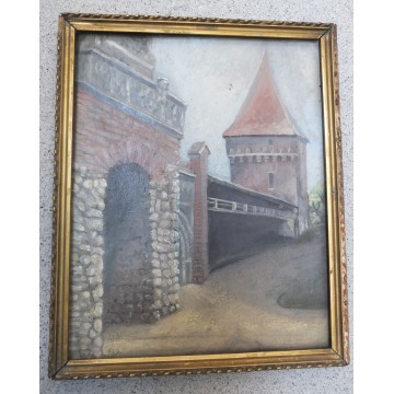 Stary obraz mury baszta Kraków