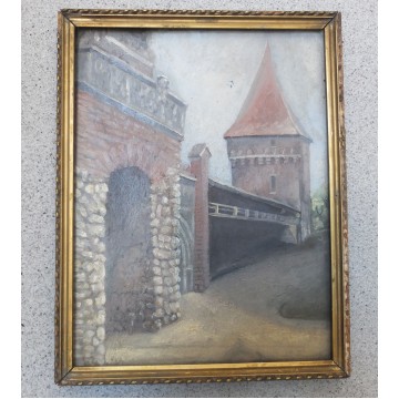 Stary obraz mury baszta Kraków